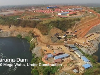 Aerial photo of the Karuma hydropower project