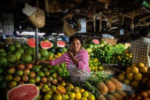 Woman selling food in a market