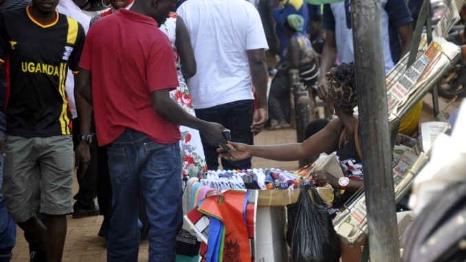 A street vendor on a Kampala street