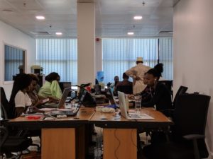 Startup employees at work in Tanzania