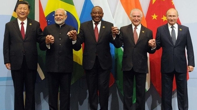 The presidents of the five BRICS countries