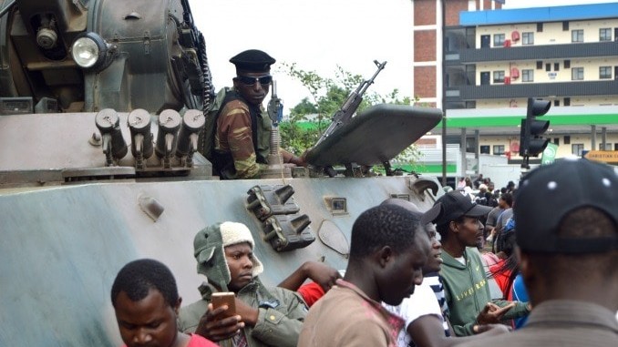 Zimbabwean soldiers during 2017 coup against Robert Mugabe
