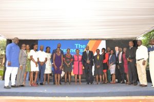 A group photo at an event