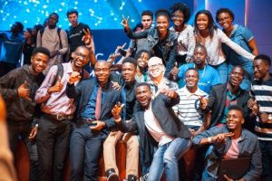 Group of smiling young people