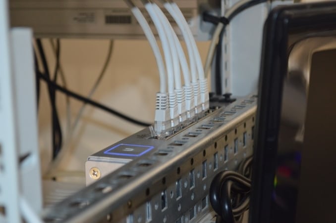 Closeup photo of ethernet cables
