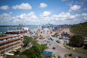 Containers at Mombasa Port in Kenya