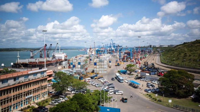 Containers at Mombasa Port in Kenya