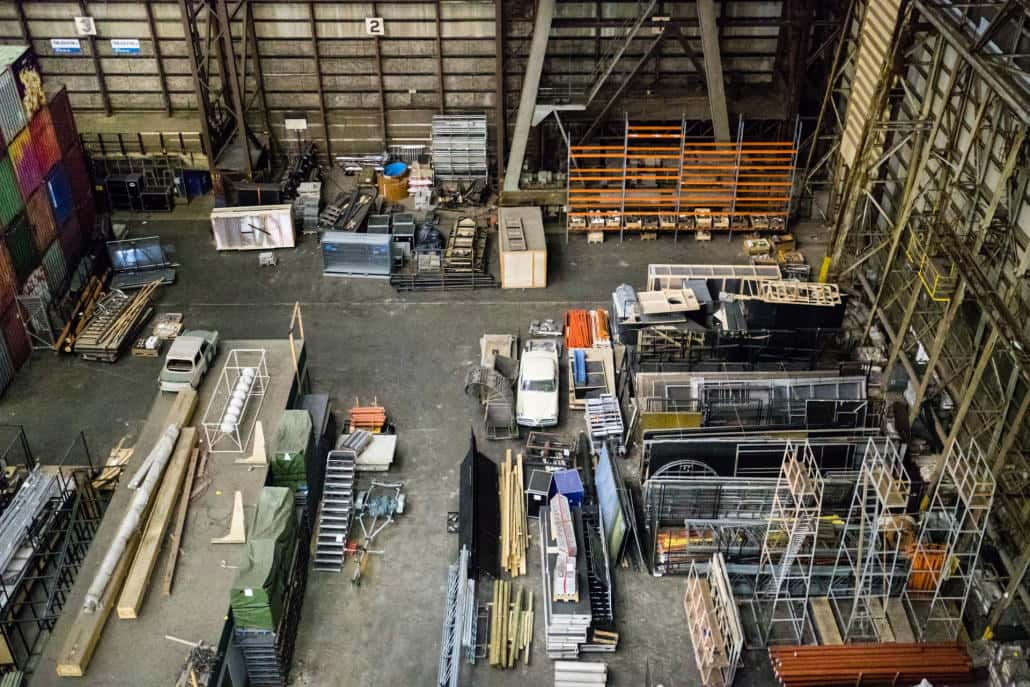 An industrial storage area
