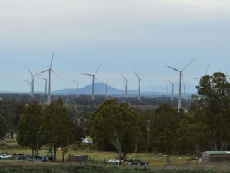 Wind turbines at a wind farm in Cape Town, South Africa