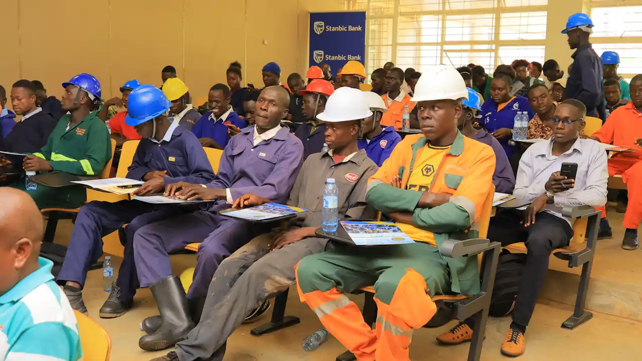 Graduates of stanbic bank's youth skilling programme attending an event at busitema university recently