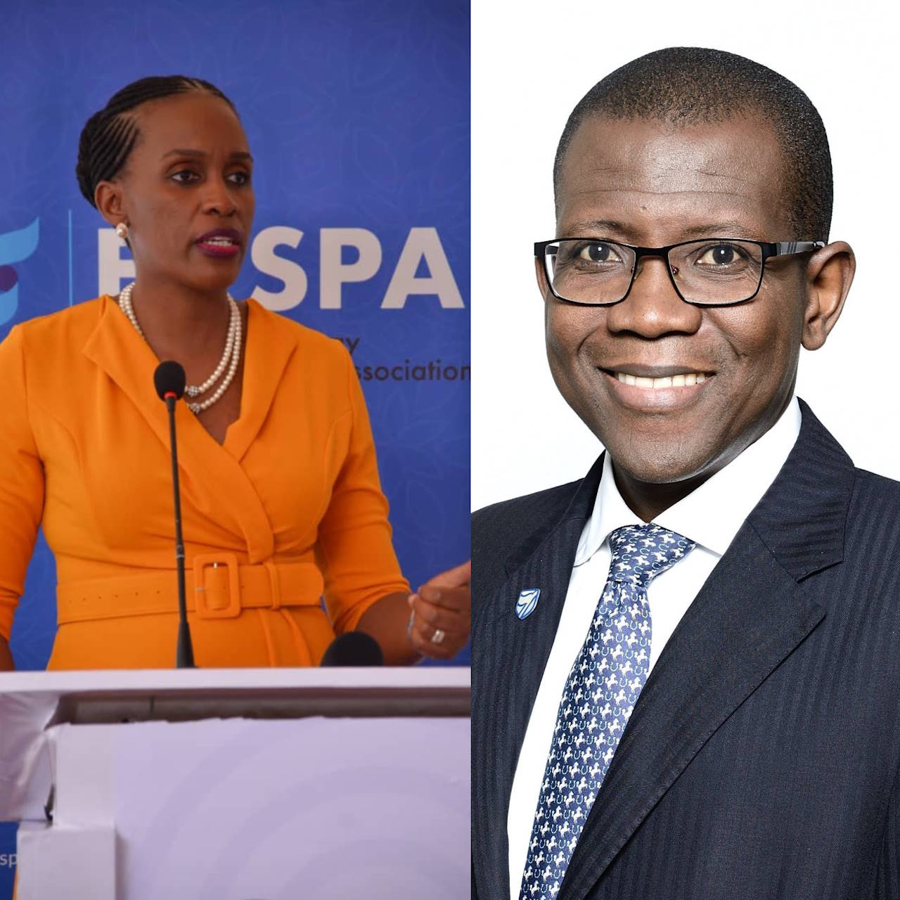 Photo montage of Mona Muguma Ssebuliba and Yinka Sanni