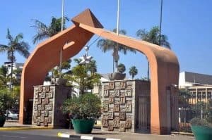 The entrance to the Parliament Buildings, Nairobi, Kenya