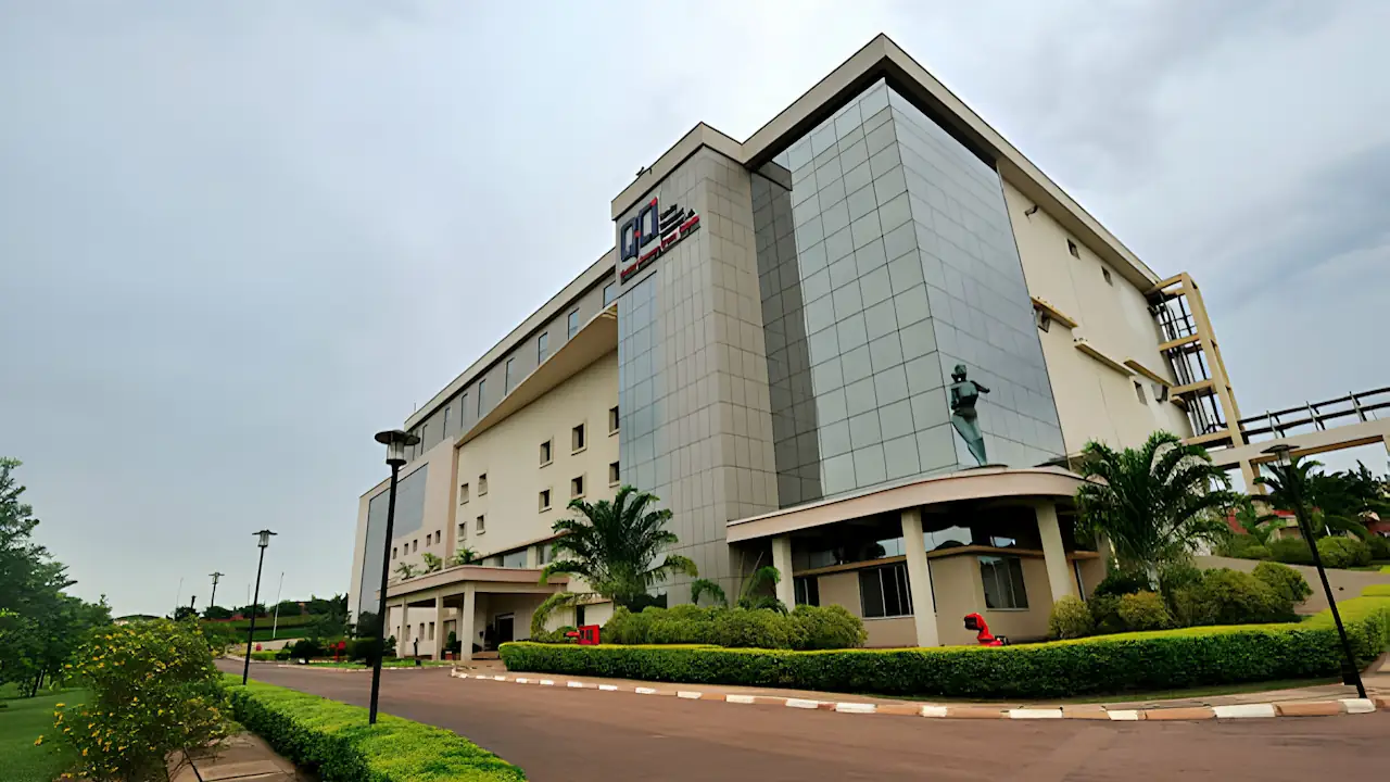 The pharmaceutical manufacturing plant of Quality Chemical Industries Ltd in Luzira, Kampala. The company manufactures and sells antiretroviral medicines for HIV/AIDS, artemisinin-based combination therapies for malaria and hepatitis B medicines using technology from Cipla Limited.